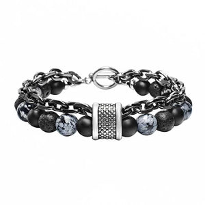 Men's Tiger Eye Bead Bracelet Stainless Steel Magnetic Clasp
