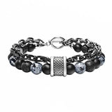 Men's Tiger Eye Bead Bracelet Stainless Steel Magnetic Clasp