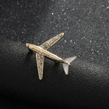 Men's Airplane Brooch Collar Pin Diamond-studded Corsage