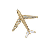 Men's Airplane Brooch Collar Pin Diamond-studded Corsage