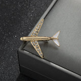 Men's Airplane Brooch Collar Pin Diamond-studded Corsage