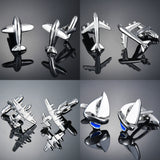 Men's Silver Airplane Cufflink High Plane Cuff Links Wedding Jewelry Gift