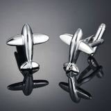 Men's Silver Airplane Cufflink High Plane Cuff Links Wedding Jewelry Gift