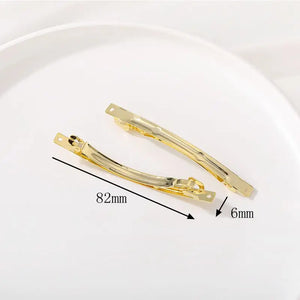 Metal Base Hairpin Clip Spring Hairpin Side Clip 2pcs