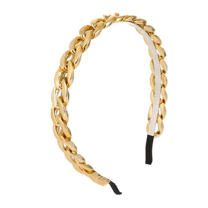 Metal Thick Chain Double Bangs Hairpin Hairband Headband Women Hair Band Hoop