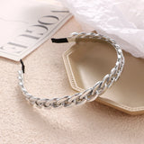 Metal Thick Chain Double Bangs Hairpin Hairband Headband Women Hair Band Hoop