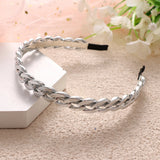 Metal Thick Chain Double Bangs Hairpin Hairband Headband Women Hair Band Hoop
