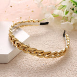 Metal Thick Chain Double Bangs Hairpin Hairband Headband Women Hair Band Hoop