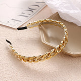 Metal Thick Chain Double Bangs Hairpin Hairband Headband Women Hair Band Hoop
