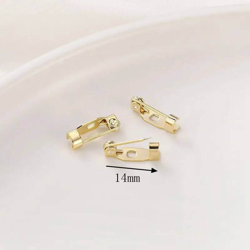 MetalHole pin brooch base diy pearl buckle pin hair accessories