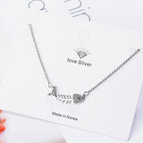 Fish Bone Necklace 925 Silver Clavicle Chain S-n297