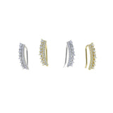 Cubic Zircon Climber Ear Cuff Earring 925 Silver Plated Wedding Jewelry