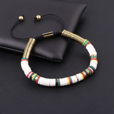 Polymer Clay Hematite Beaded Macrame Bracelet Unisex