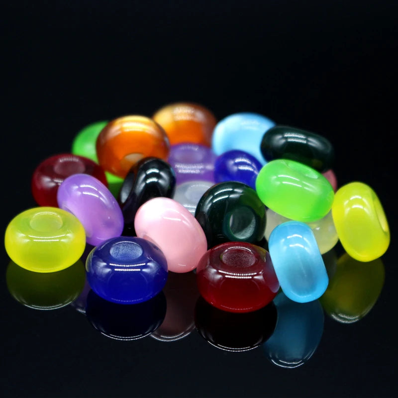 Colorful Resin Beads for DIY Bracelets Necklaces - 13mm European Style Charms