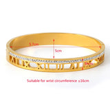 Roman Numerals Bracelet with Crystals Rhinestones - Wedding Jewelry