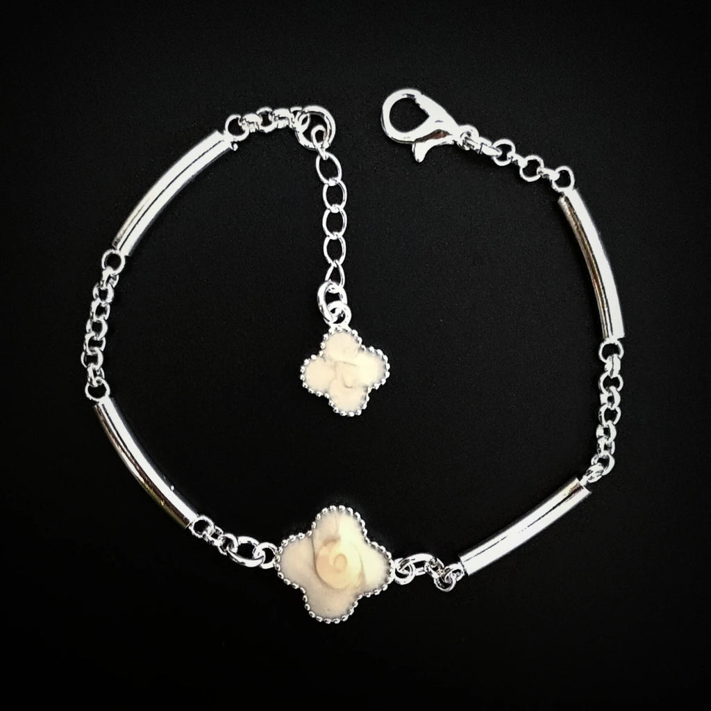 Multi-colored Four-Leaf Clover Charm Bracelet Silver 925 Christmas Gift
