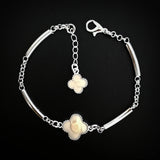 Multi-colored Four-Leaf Clover Charm Bracelet Silver 925 Christmas Gift