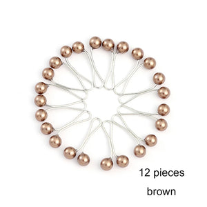 Multicolor Headscarf Pearl Pins Clips Pins Hijab Scarf Clips