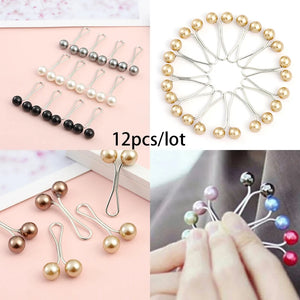Multicolor Headscarf Pearl Pins Clips Pins Hijab Scarf Clips