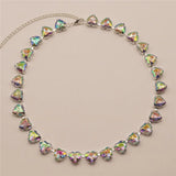 Multicolor Heart Necklace with Acrylic for Women Love Statement Necklace