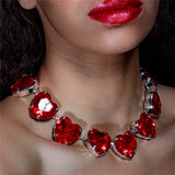 Multicolor Heart Necklace with Acrylic for Women Love Statement Necklace