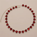 Multicolor Heart Necklace with Acrylic for Women Love Statement Necklace