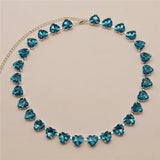 Multicolor Heart Necklace with Acrylic for Women Love Statement Necklace