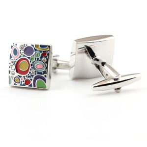 Multicolor Enamel Crystal Cufflinks French Shirt Buttons 16MM