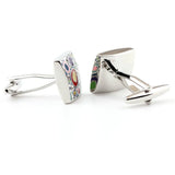Multicolor Enamel Crystal Cufflinks French Shirt Buttons 16MM
