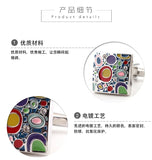 Multicolor Enamel Crystal Cufflinks French Shirt Buttons 16MM
