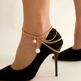Pearl Charm Anklet for Women - Beach Jewelry Foot Bracelet