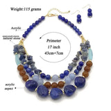 Multilayer Long Chain Necklace Retro Big Bead Necklace Ladies Jewelry Gift