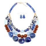 Multilayer Long Chain Necklace Retro Big Bead Necklace Ladies Jewelry Gift
