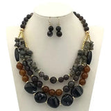 Multilayer Long Chain Necklace Retro Big Bead Necklace Ladies Jewelry Gift