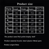 Clear Acrylic Nail Polish Salon Wall Rack Storage Shelf