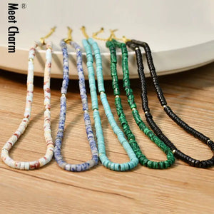 Colorful Stone Beads Necklace for Women Party Jewelry Gift