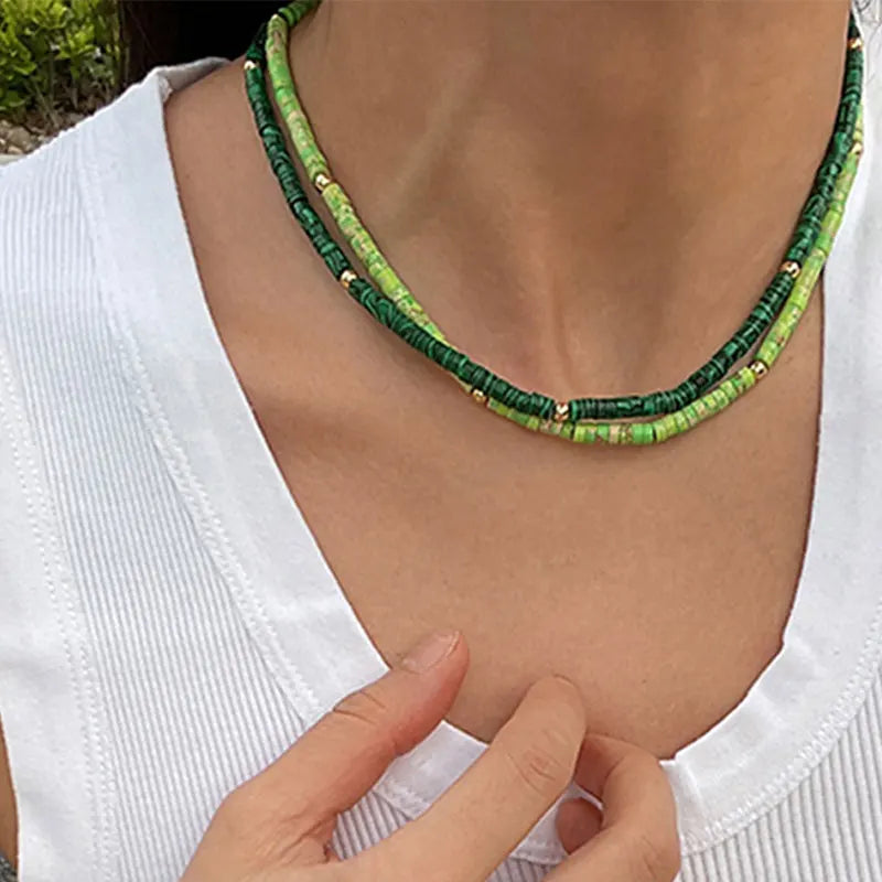Colorful Stone Beads Necklace for Women Party Jewelry Gift
