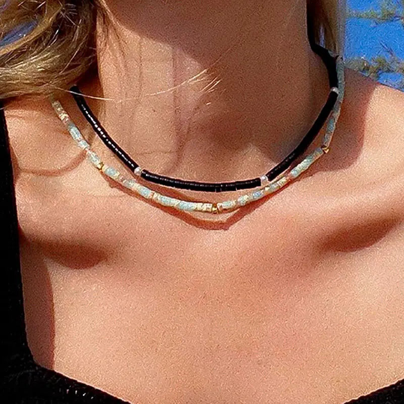 Colorful Stone Beads Necklace for Women Party Jewelry Gift