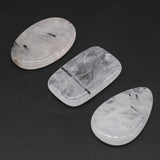 Rutilated Quartz Clear Pendant Crystal Charms for DIY Necklace Making 35x55mm