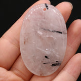 Rutilated Quartz Clear Pendant Crystal Charms for DIY Necklace Making 35x55mm