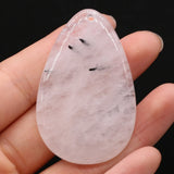 Rutilated Quartz Clear Pendant Crystal Charms for DIY Necklace Making 35x55mm