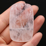 Rutilated Quartz Clear Pendant Crystal Charms for DIY Necklace Making 35x55mm