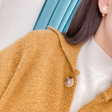 Freshwater Pearl Earrings Clip Sunflower Stud Earrings Women