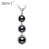 Natural Multicolor Pearl pendant Freshwater Three beads pendant Necklace