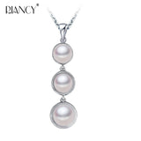 Natural Multicolor Pearl pendant Freshwater Three beads pendant Necklace