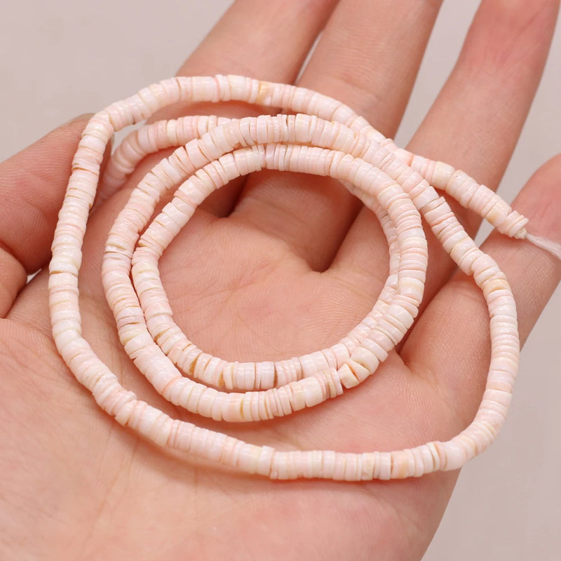 Natural Shell Beads Round Loose Spacer Beads for Jewelry Making 14''