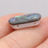 Rectangle Zelanian Abalone Shell Double Hole Beads 10Pcs