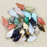 Natural Stone Pendant Charms DIY Jewelry Accessories 24Pcs