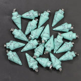 Natural Stone Pendant Charms DIY Jewelry Accessories 24Pcs