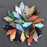 Natural Stone Pendant Charms DIY Jewelry Accessories 24Pcs